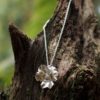 Collier nature fleur pensée argent recyclé