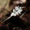Jonc feuille en argent recyclé. Bijou fait main nature