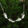 Collier feuilles en argent recyclé. Bijou fait main nature