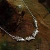 Collier feuilles en argent recyclé. Bijou fait main nature