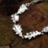 Bracelet feuilles en argent recyclé. Bijou fait main nature