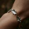 Bracelet feuilles en argent recyclé. Bijou fait main nature