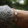 Bracelet feuilles en argent recyclé. Bijou fait main nature