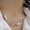 Collier feuilles en argent recyclé. Bijou fait main nature