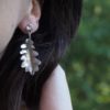 Boucles d'oreilles feuilles de chêne en argent recyclé