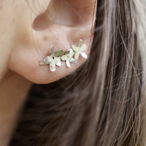 boucles d'oreilles fleur myosotis